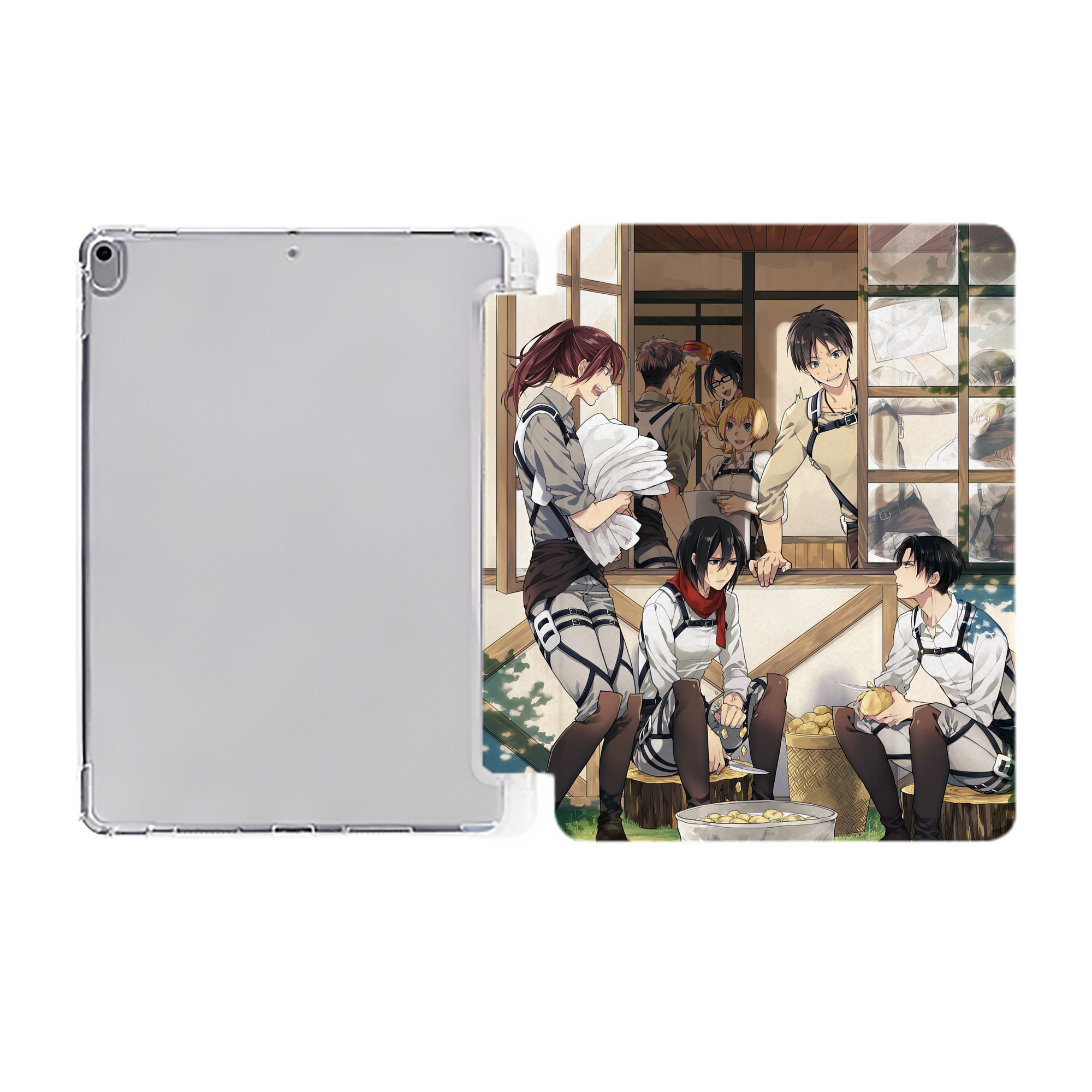 （画像用） 進撃の巨人 Attack on Titan IPad ケース ペン収納付き 三つ折りスタンド PUレザー×シリコン 対応機種9.5/10.5/10.9インチ
